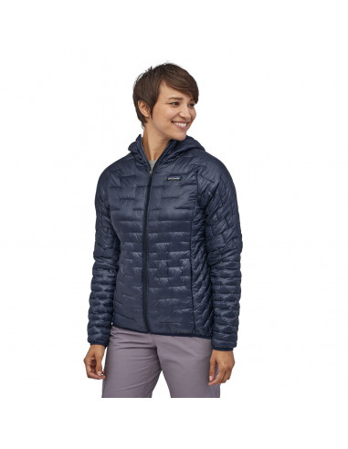 Patagonia Womens Micro Puff Hoody Classic Navy Onbody Front