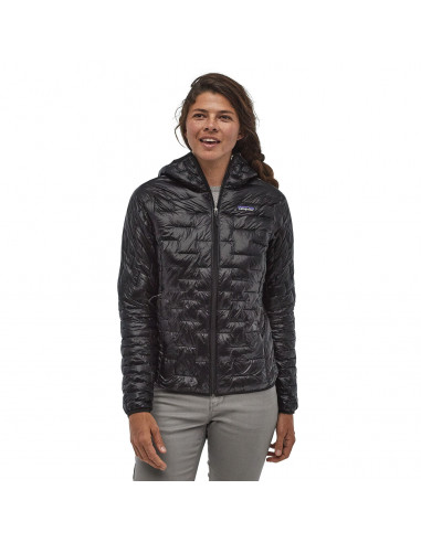 Patagonia Womens Micro Puff Hoody Black Onbody Front