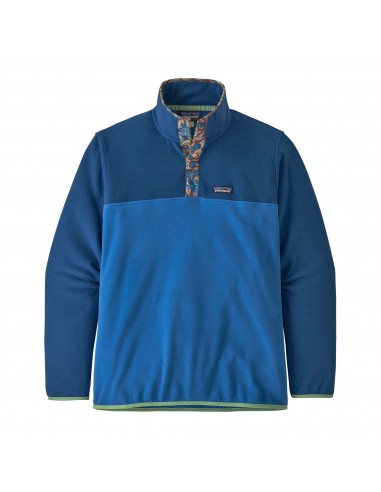 Patagonia Mens Micro D Snap-T Pullover Bayou Blue Offbody Front