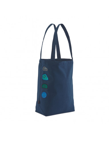 Patagonia Market Tote Surf Activism Patches: Tidepool Blue Side