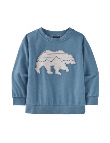 Patagonia Baby Lightweight Crew Sweatshirt Back For Good Bear Pigeon Blue