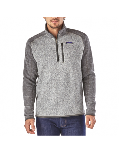 Patagonia Mens Better Sweater 1/4-Zip Fleece Nickel Forge Grey Onbody Front