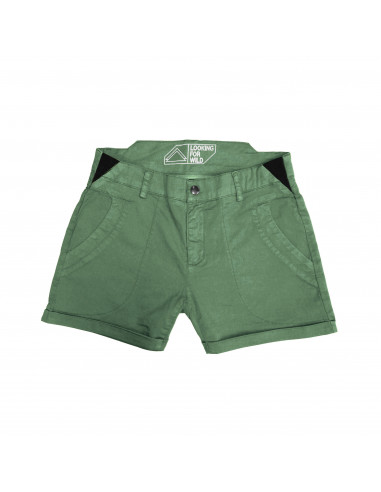 Looking For Wild Womens Technical Shorts Bavella Stone Green Offbody Front