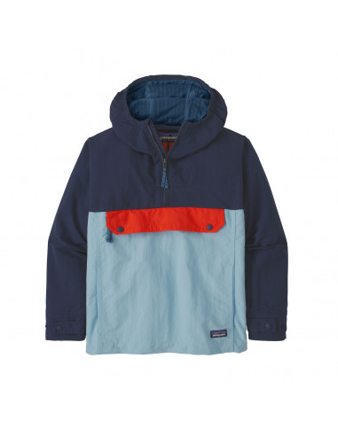 Patagonia Boys Isthmus Anorak Jacket Fin Blue Offbody Front