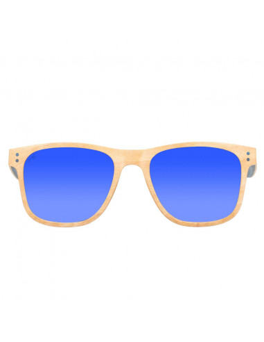 Proof Sunglasses Ontario Wood Natural Blue Mirrored Polarized 1