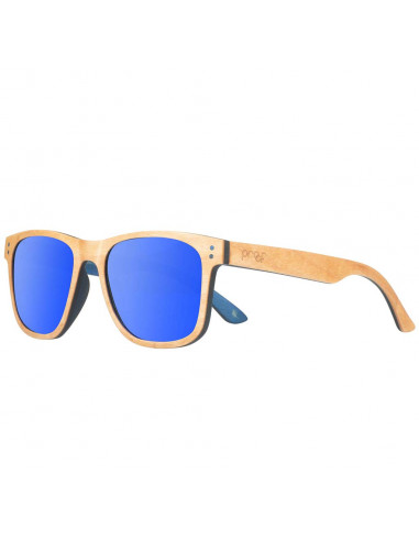 Proof Sunglasses Ontario Wood Natural Blue Mirrored Polarized 8
