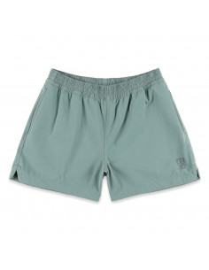 Topo Designs Womens Global Shorts Slate Offbody Front