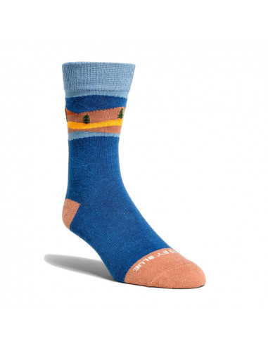 United By Blue Pruhované Ponožky SoftHemp™ Dvoubalení Navy Night Mountain Modrá