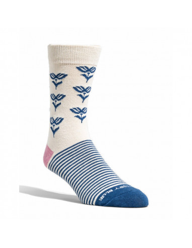 United By Blue Pruhované Ponožky SoftHemp™ Dvojbalenie Foxglove Wildflower Ružová