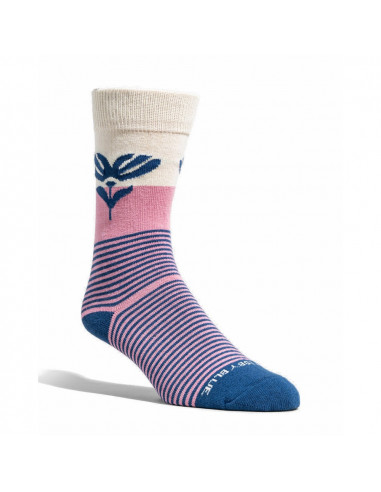 United By Blue Pruhované Ponožky SoftHemp™ Dvojbalenie Foxglove Wildflower Ružová 2