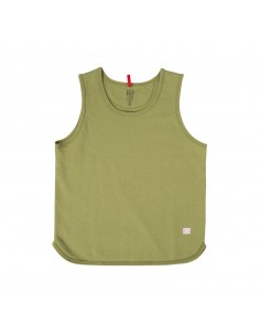 Topo Designs Womens Military Tank Moss Offbody Front
