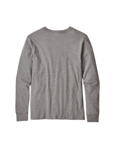 Patagonia Boys Long-Sleeved Graphic Organic T-Shirt P-6 Logo Gravel Heather Back