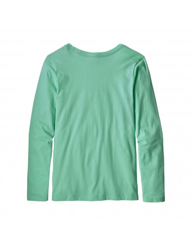 Patagonia Girls Long-Sleeved Graphic Organic T-Shirt Pastel P-6 Logo Vjosa Green Back