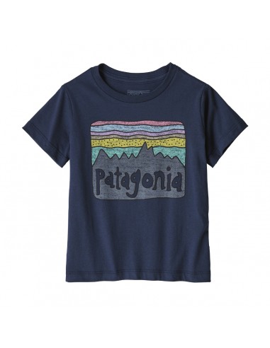 Patagonia Dětské Organické Tričko Fitz Roy Skies Nová Námořnická Zepředu