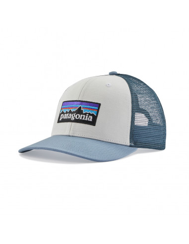 Patagonia P-6 Logo Trucker Hat White w/Light Plume Grey Offbody Front