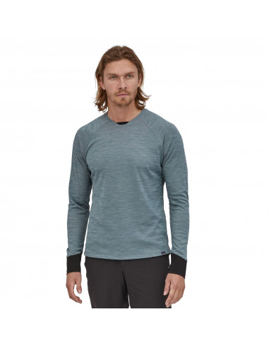 Patagonia Mens Long-Sleeved Dirt Craft Jersey Plume Grey Onbody Front