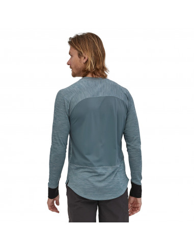 Patagonia Mens Long-Sleeved Dirt Craft Jersey Plume Grey Onbody Back