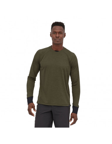 Patagonia Mens Long-Sleeved Dirt Craft Jersey Basin Green Onbody Front