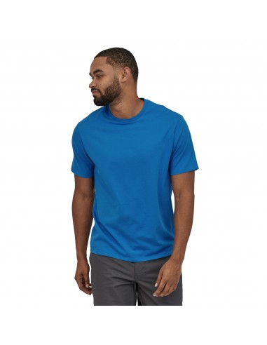 Patagonia Mens Road to Regenerative Lightweight Tee Bayou Blue Onbody Front
