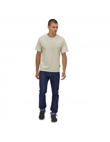 Patagonia Mens Road to Regenerative Lightweight Tee Birch White Onbody Front 2