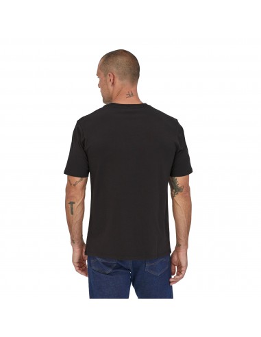 Patagonia Mens Alpine Icon Regenerative Organic Cotton T-Shirt Black Onbody Back