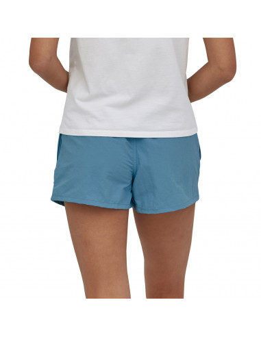 Patagonia Womens Barely Baggies Shorts 2½" Clean Currents Patch: Lago Blue Onbody Back