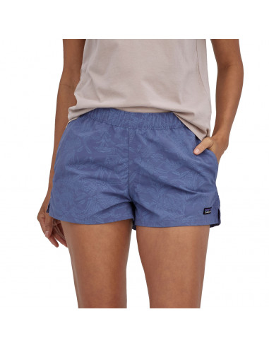 Patagonia Womens Barely Baggies Shorts 2½" Monkey Flower: Current Blue Onbody Front