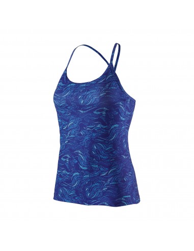 Patagonia Womens Cross Beta Tank Top Mississippi Delta Cobalt Blue Offbody Front
