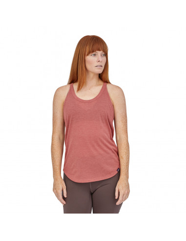 Patagonia Womens Capilene Cool Trail Tank Top Rosehip Onbody Front