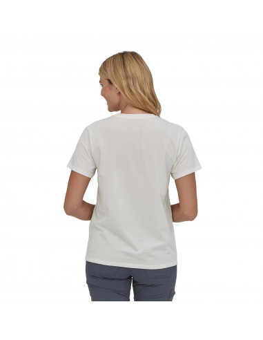 Patagonia Womens Alpine Icon Regenerative Organic Cotton Pocket T-Shirt White Onbody Back