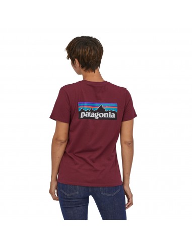 Patagonia Womens P-6 Logo Organic Crew T-Shirt Chicory Red Onbody Back