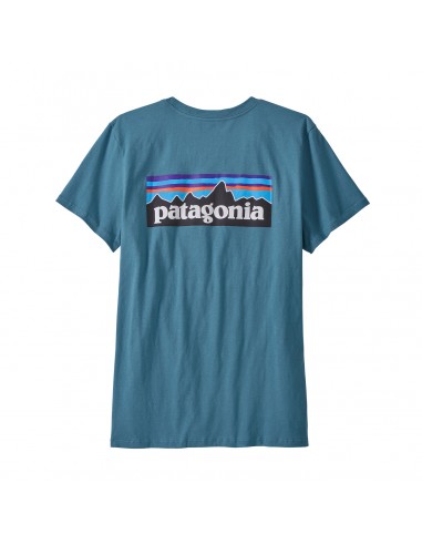 Patagonia Dámske Organické Tričko P-6 Logo Crew Abalone Modrá Offbody Zozadu
