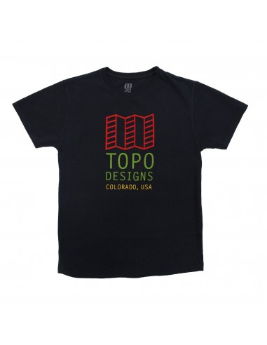 Topo Designs Tričko S Originálnym Logom Čierna Offbody Spredu