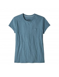 Patagonia Womens Mainstay Tee Pigeon Blue Offbody Front