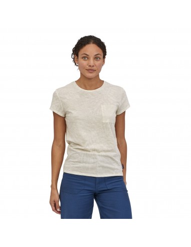 Patagonia Womens Mainstay Tee Kelp and Sand Big Dyno White Onbody Front