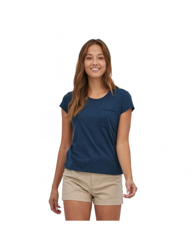 Patagonia Womens Mainstay Tee Tidepool Blue Onbody Front