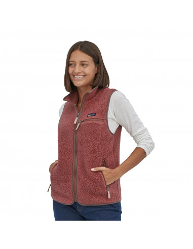Patagonia Womens Retro Pile Vest Rosehip Onbody Front
