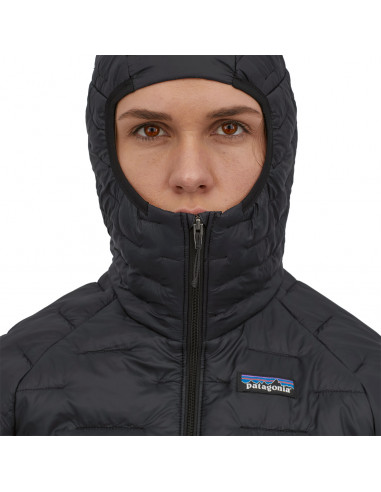 Patagonia Womens Micro Puff® Hoody Black Onbody Detail Hood