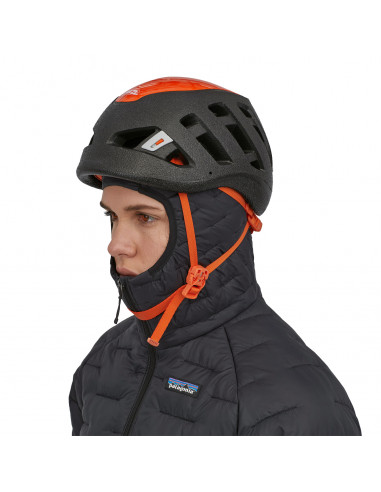 Patagonia Womens Micro Puff® Hoody Black Onbody Detail Helmet