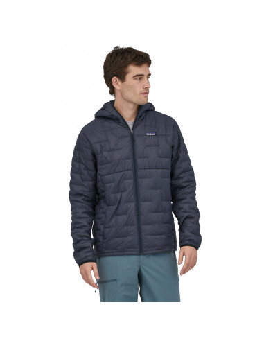 Patagonia Mens Micro Puff® Hoody Smolder Blue Onbody Front