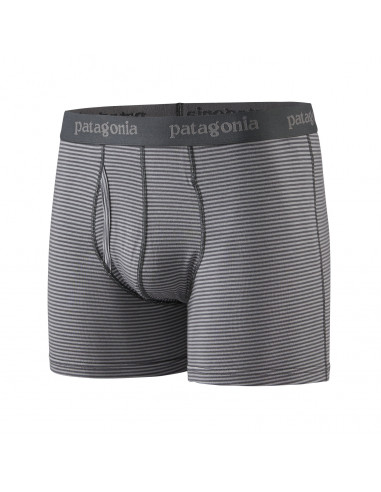 Patagonia Mens Essential Boxer Briefs 3 in Fathom Stipe: Forge Grey Offbody Front