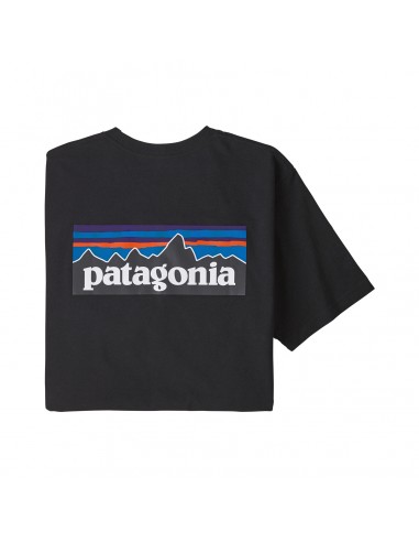 Patagonia Mens P-6 Logo Responsibili-Tee Black Offbody Back