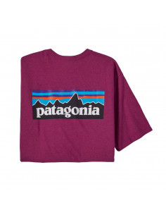 Patagonia Pánske Tričko P-6 Logo Responsibili-Tee Star Ružová Offbody Zozadu