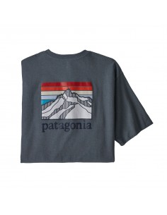 Patagonia Mens Line Logo Ridge Pocket Responsibili-Tee Plume Grey Offbody Back