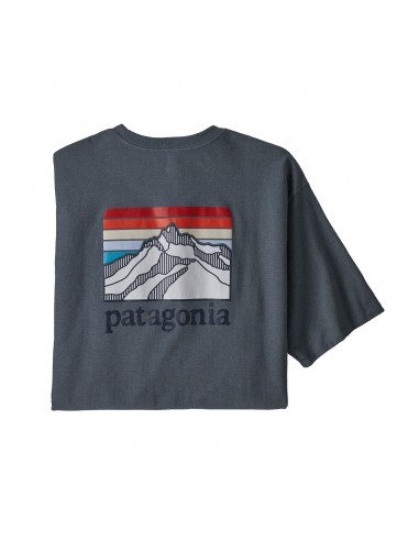 Patagonia Pánske Tričko S Vreckom Line Logo Ridge Responsibili-Tee Plume Sivá Offbody Zozadu