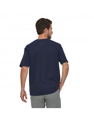 Patagonia Mens Back For Good Organic T-ShirNew Navy w/Wolf Onbody Back