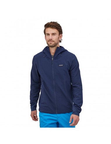 Patagonia Mens R1 TechFace Hoody Classic Navy Onbody Front