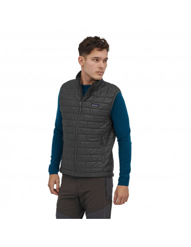 Patagonia Mens Nano Puff Vest Forge Grey Onbody Front