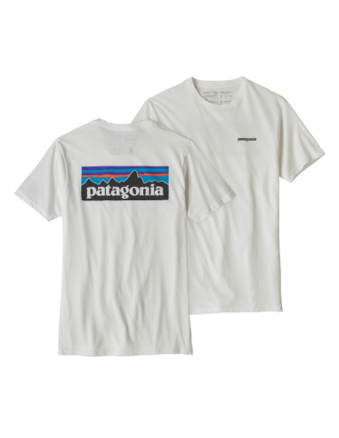 Patagonia Mens P-6 Logo Organic Cotton T-Shirt White Offbody
