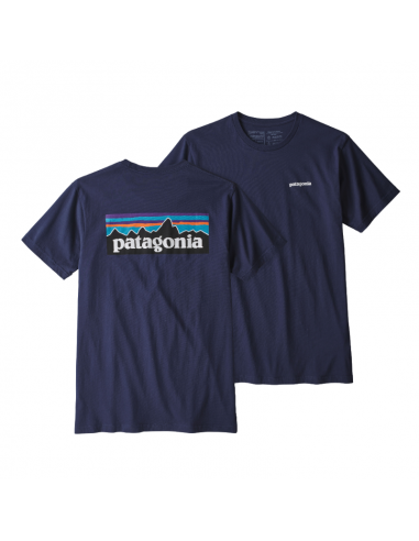 Patagonia Mens P-6 Logo Organic Cotton T-Shirt Classic Navy Offbody